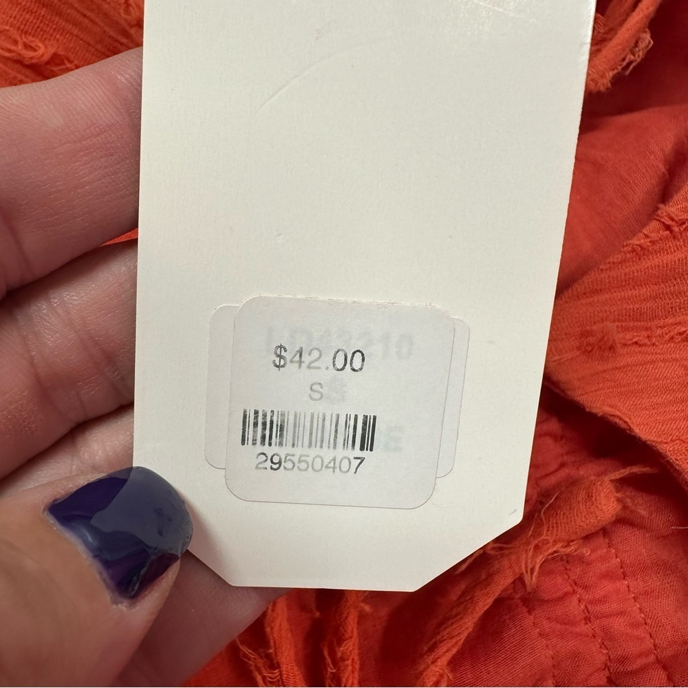 NWT Love Riche burnt Orange cotton sleeveless Mini Dress womens S fit & flare - Picture 8 of 9